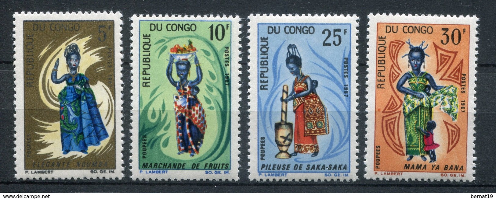 Congo Fr 1967. Yvert  207-10 ** MNH. - Nuevas/fijasellos