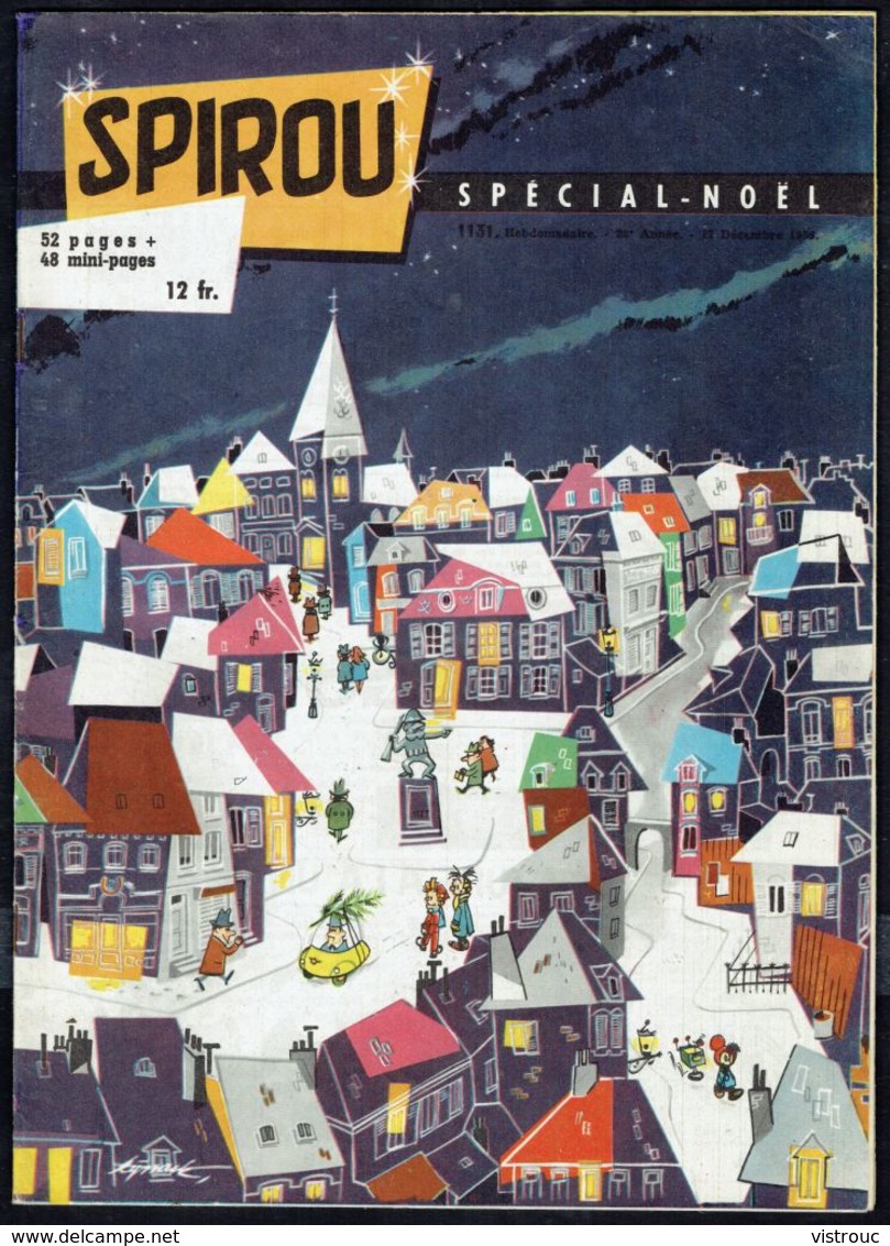 SPIROU N° 1131 -  Année 1959 - N° Spécial Noël - Couverture-poster " Ville Enneigée " De RYSSACK. - Spirou Magazine