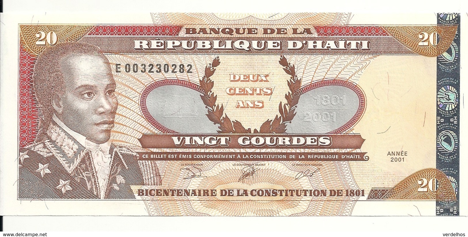 HAITI  20 GOURDES  2001 UNC P 271A - Haiti