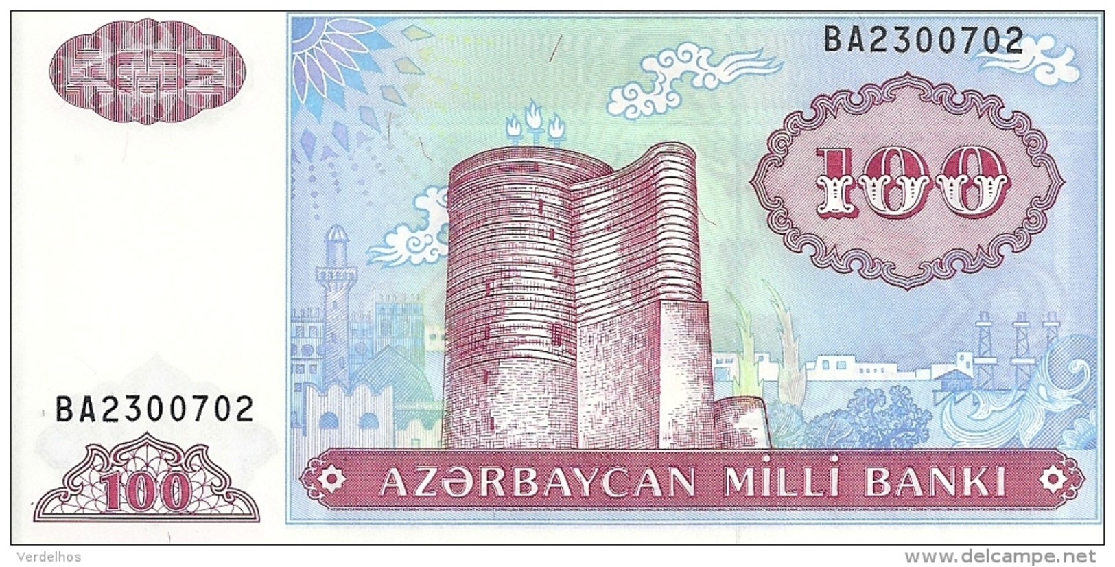 AZERBAIDJAN 100 MANAT ND1993 UNC P 18 - Azerbaïdjan