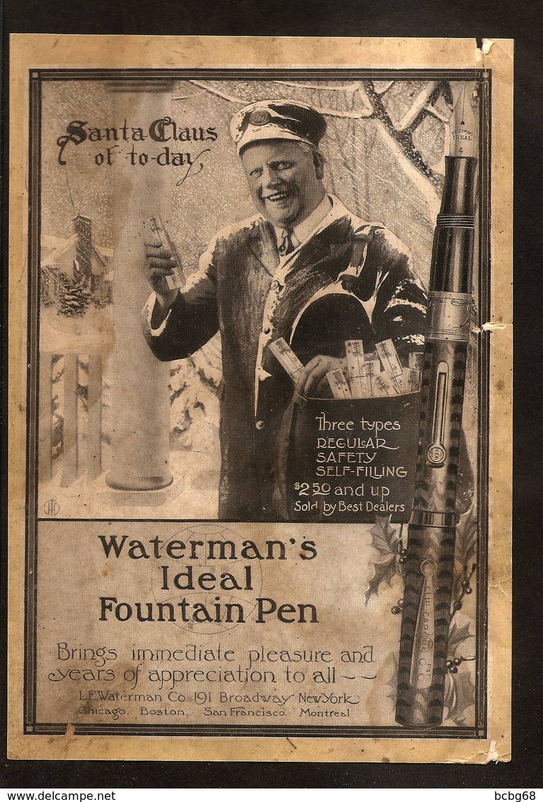 FOUNTAIN PEN ADVERTISEMENTS - 2 Original Adverts - Waterman's, Lincoln - Stylos