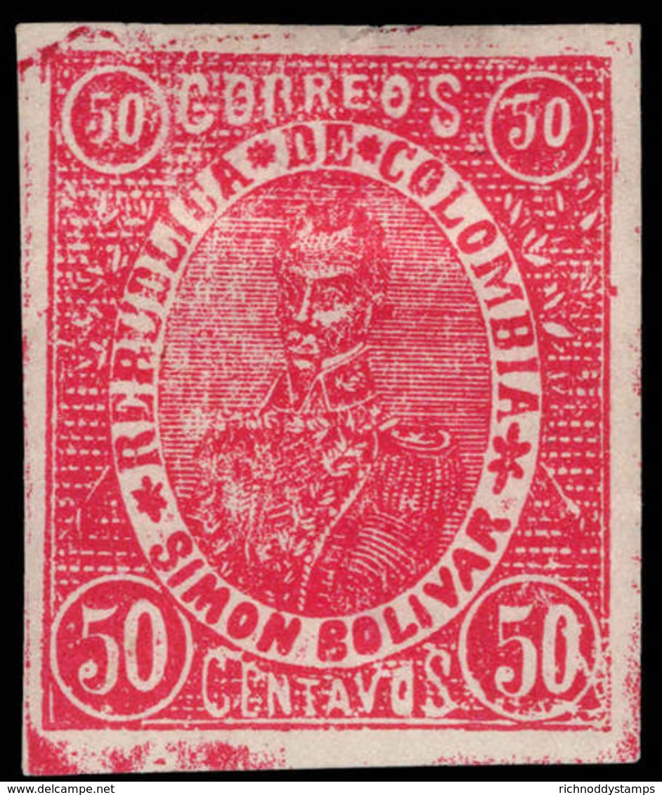 Colombia 1903-04 Barranquila 50c Rosine Lightly Mounted Mint. - Colombia