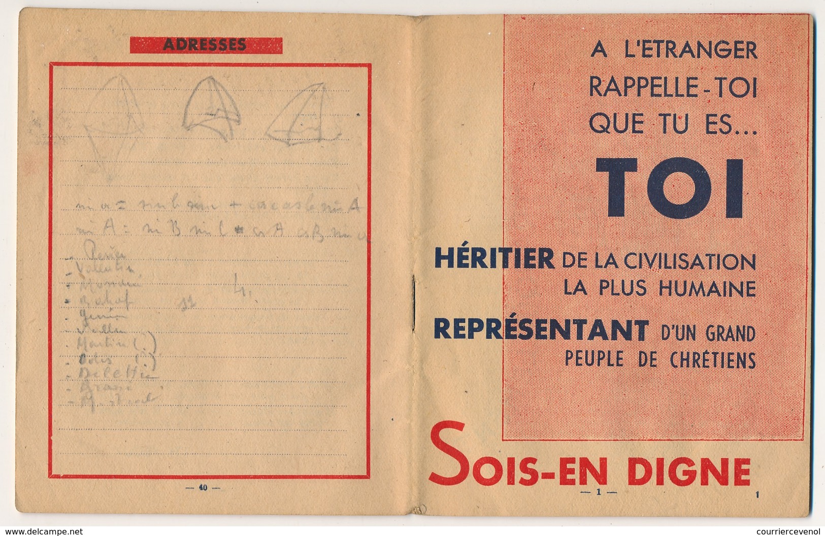 Brochure 40 Pages "Travailleur Français à L'Etranger - Pour Toi Qui Pars" - Guide Travailleur STO,  Scouts De France - Scoutisme