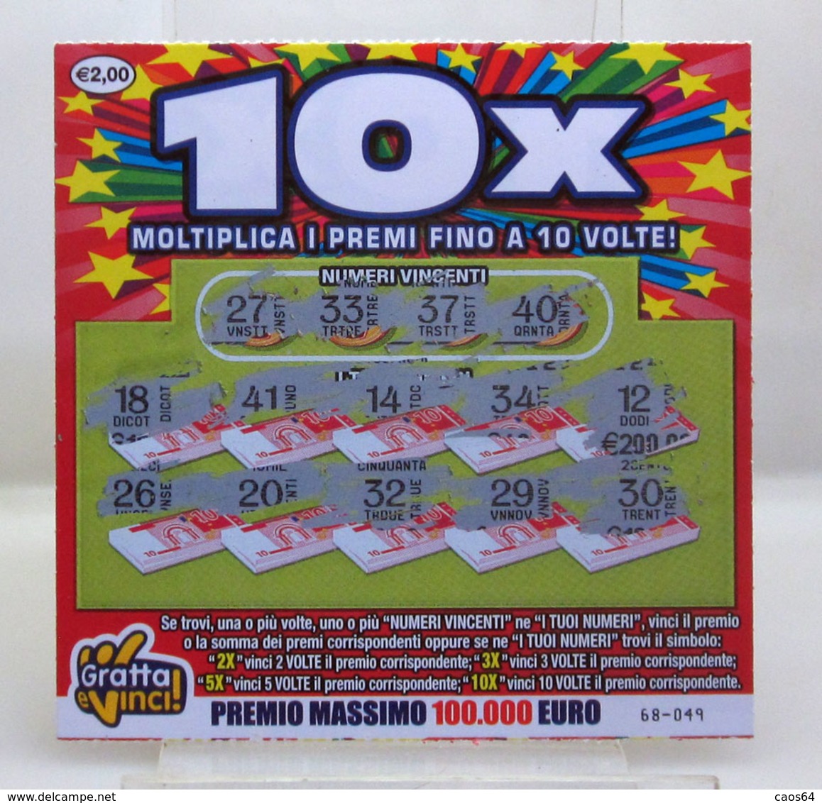 GRATTA E VINCI 10X - Biglietti Della Lotteria