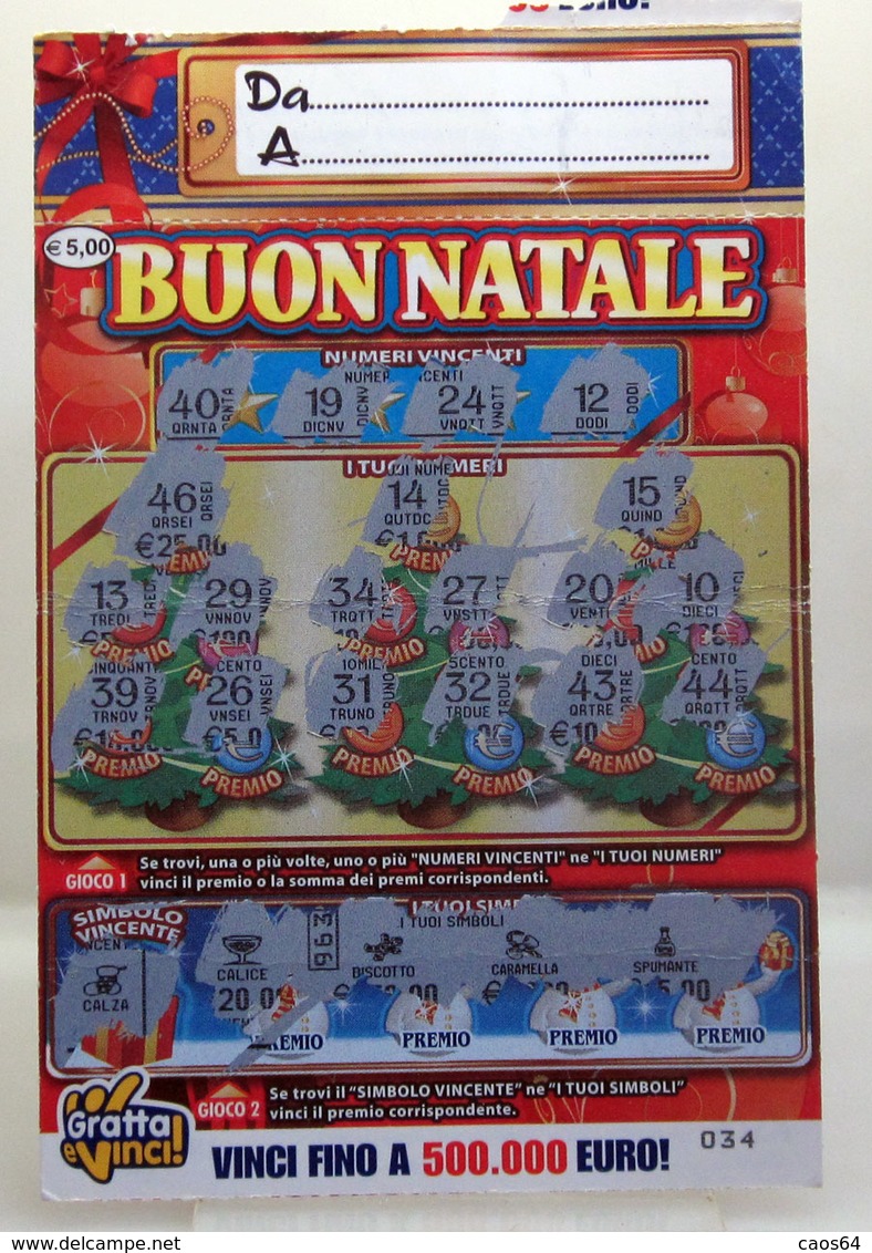 GRATTA E VINCI BUON NATALE - Biglietti Della Lotteria