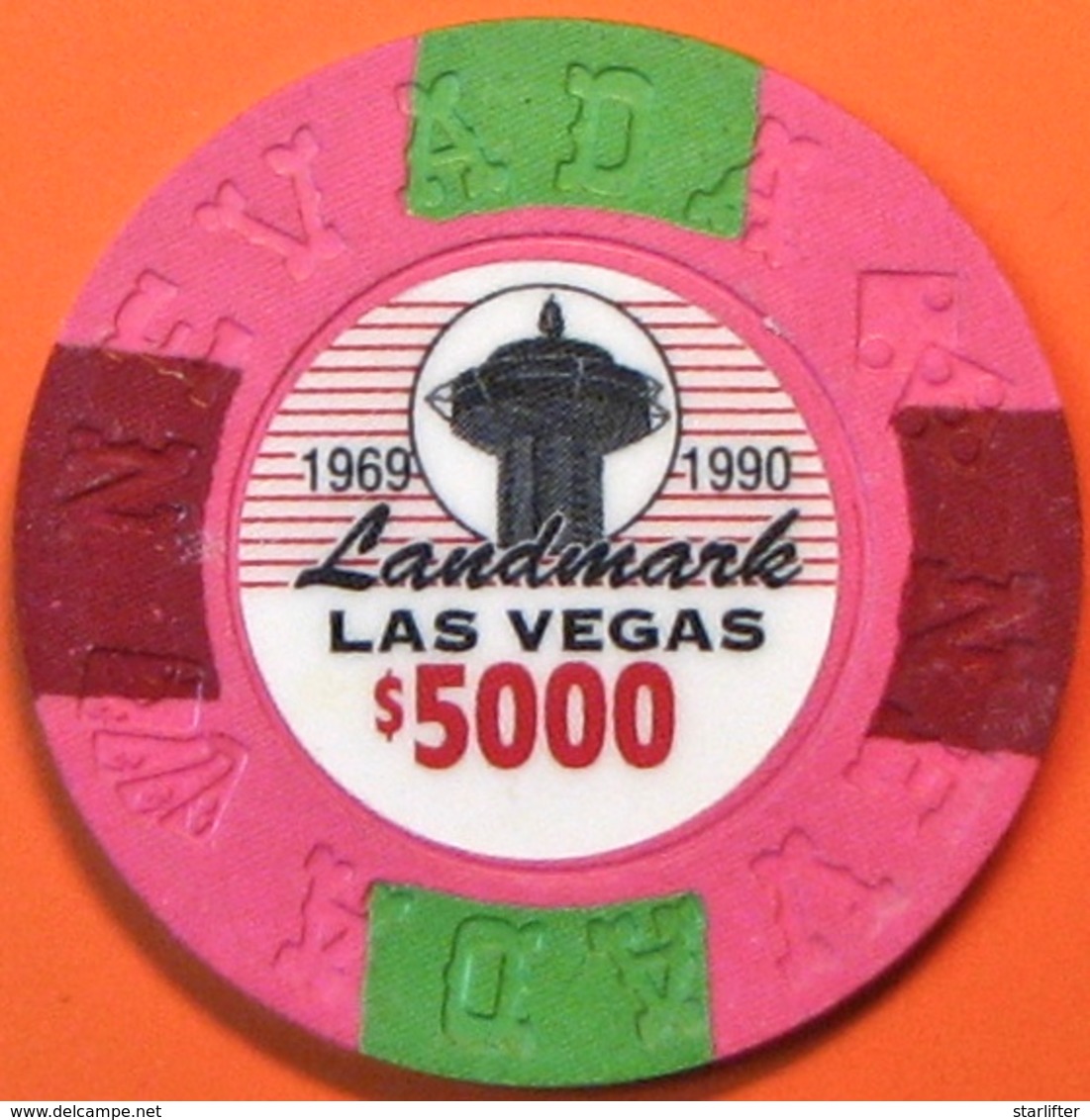 $5000 Fantasy Casino Chip. Landmark, Las Vegas, NV. N13. - Casino