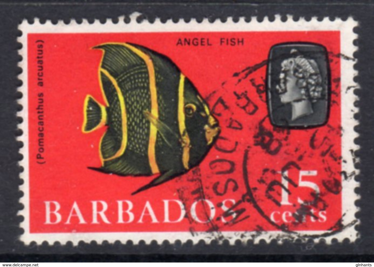 BARBADOS - 1966 15c DEFINITIVE STAMP WMK W12 SIDEWAYS REF B USED SG 350 - Barbados (...-1966)