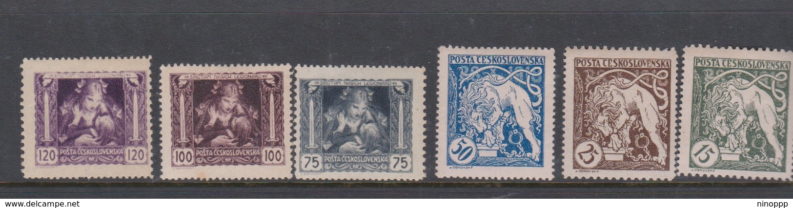 Czechoslovakia SG 61-66 1919 1st Anniversary Of Independence,mint Hinged - Used Stamps