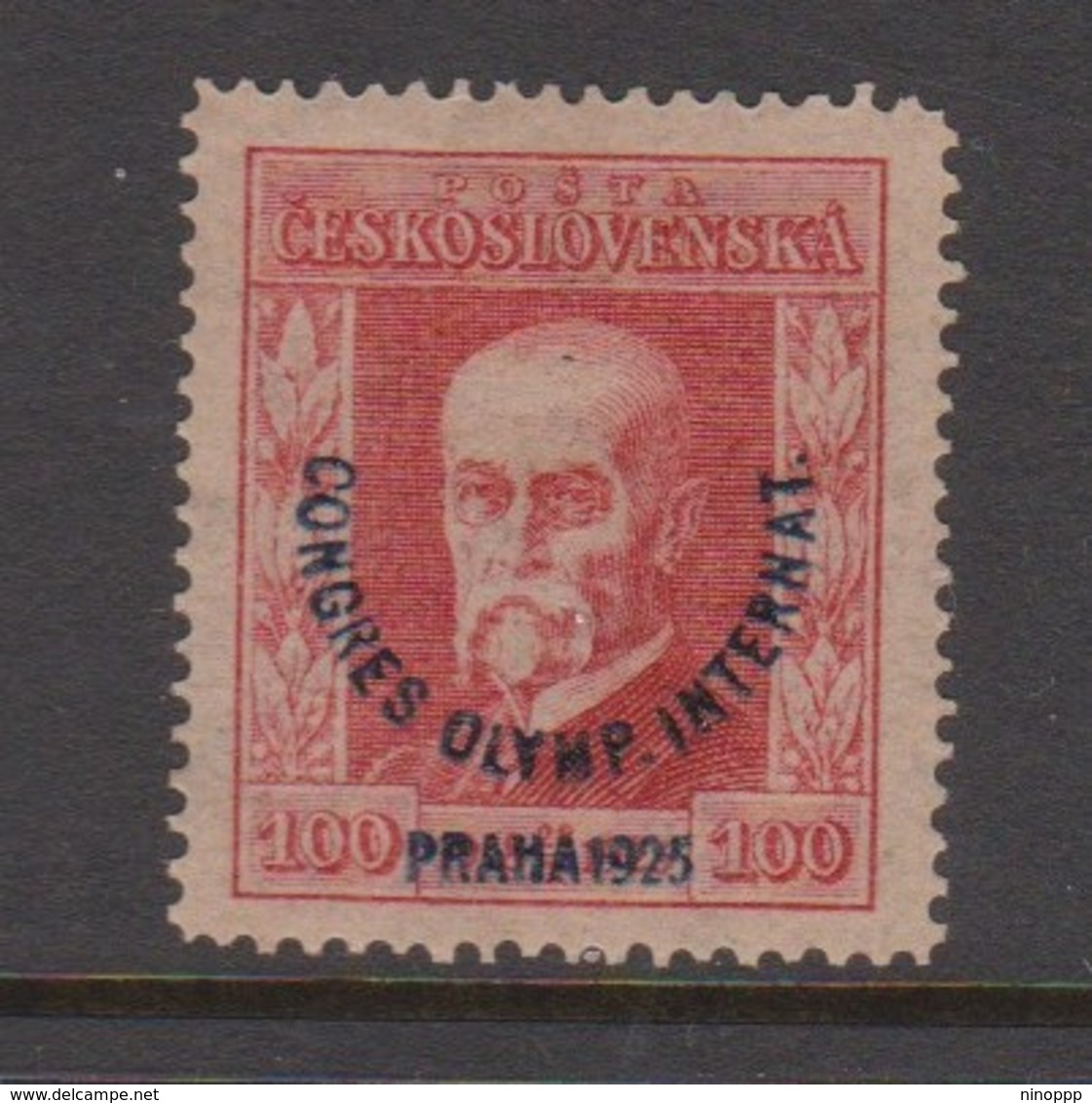 Czechoslovakia SG 247 1925 1st Olympic Congress 100h Red,mint  Hinged - Used Stamps