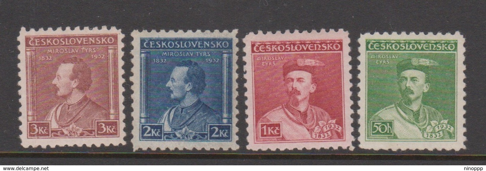 Czechoslovakia SG 320-323 1932 Birth Centenary Of Dr Tyrs ,mint Hinged - Used Stamps