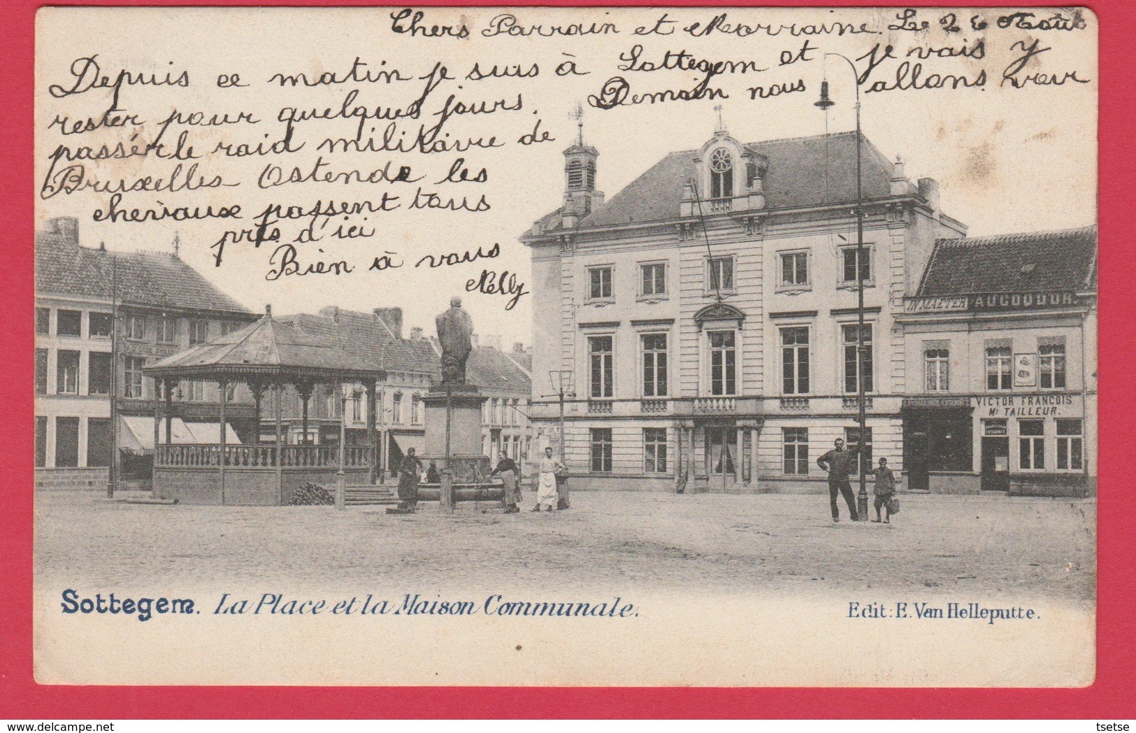 Zottegem / Sottegem - La Place Et La Maison Communale - 1902 ( Voir Verso ) - Zottegem