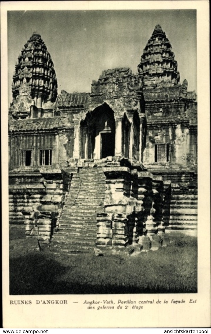 Cp Kambodscha, Angkor Vath, Pavillon Central De La Facade Est Des Galeries Du 2e Etage - China