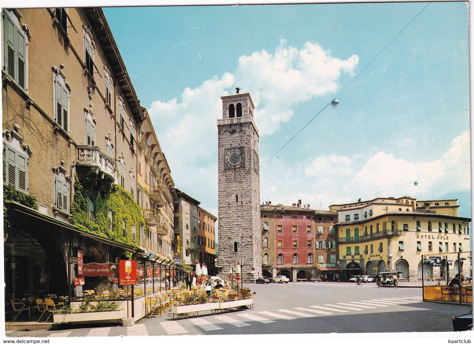 Riva Sul Lago Di Garda - Piazza III Novembre Con La Torre Apponale - Hotel Sole - (Lago Di Garda) - (Italia) - Trento