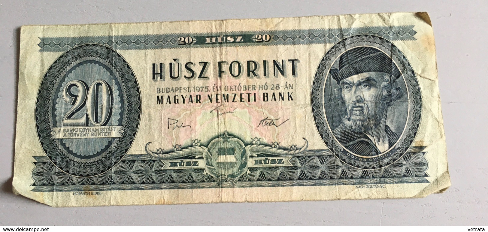 Billet HONGRIE :  20 Forint 1975 (C 021) Froissé - Hongrie