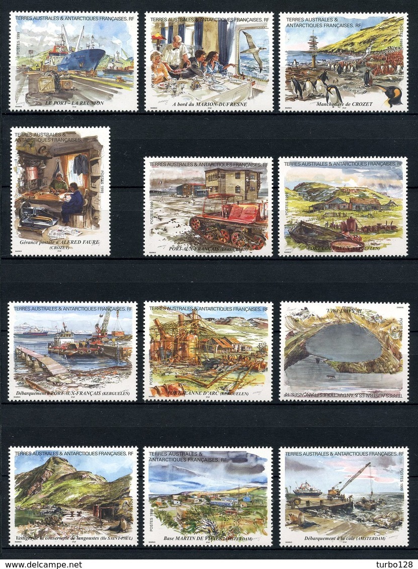 TAAF 1999 N° 248/259 ** Neufs MNH Superbes C 50 € Marko Bateaux Ships Oiseaux Birds Voyages Ports Navires - Unused Stamps