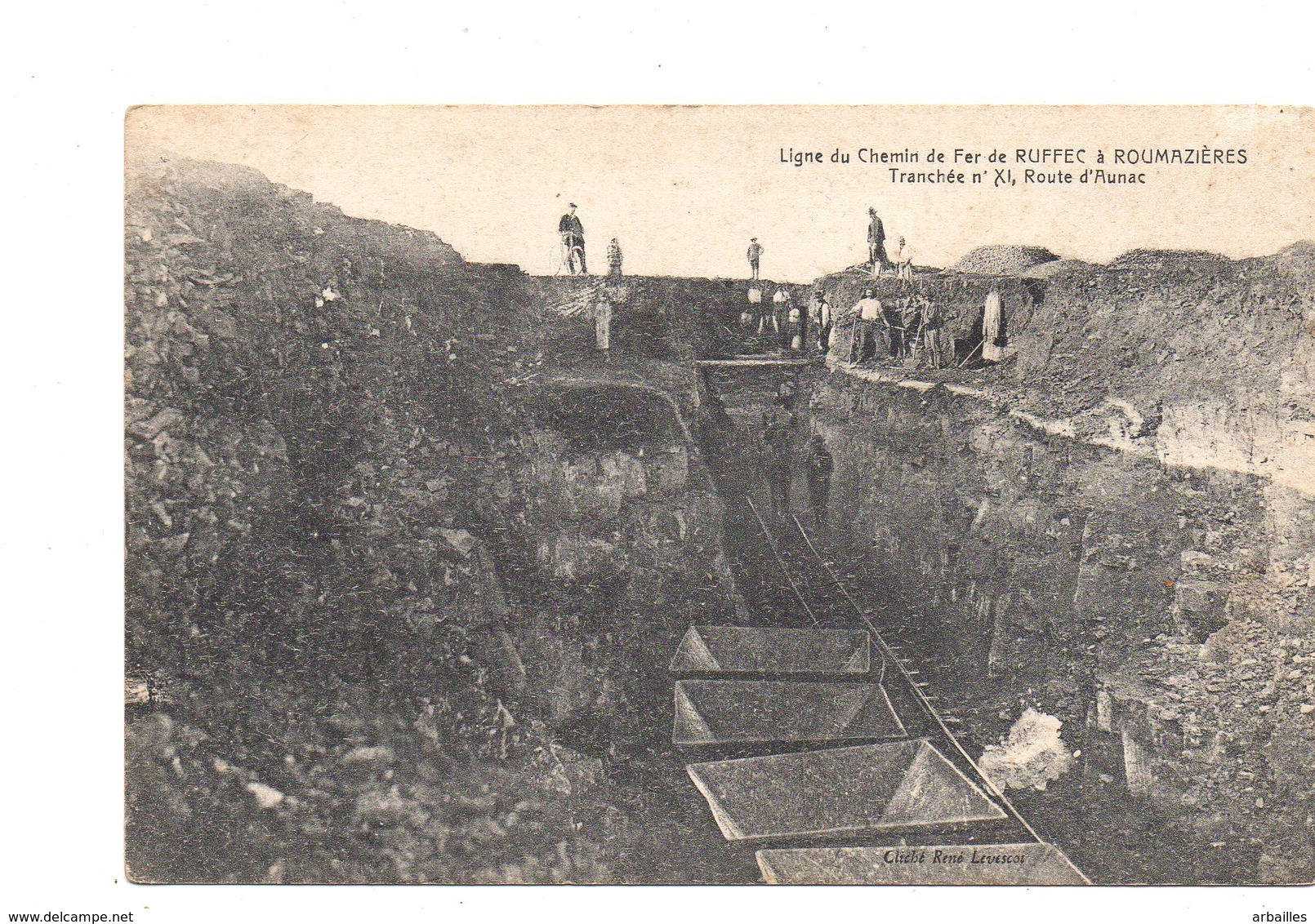 Ruffec.Verteuil.Ligne Du Chemin De Fer De Ruffec A Roumazieres.Tranchée Route D'Aunac. - Ruffec