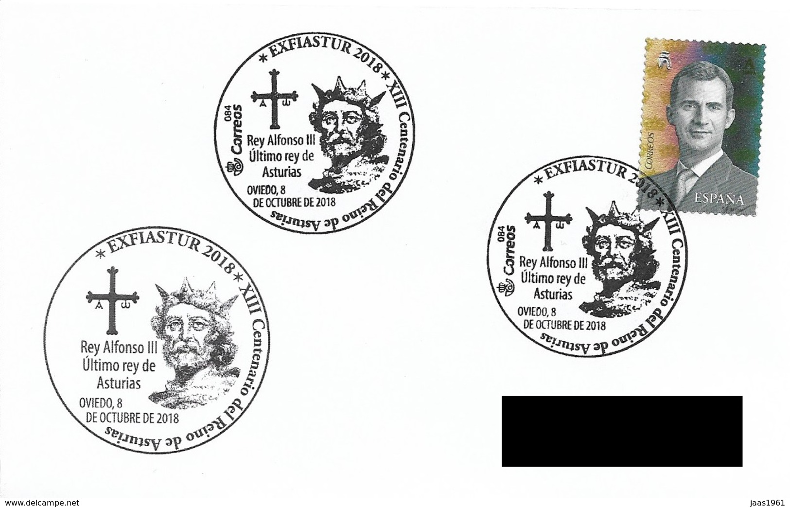 SPAIN. POSTMARK ALFONSO III, KING OF ASTURIAS. OVIEDO 2018 - Máquinas Franqueo (EMA)