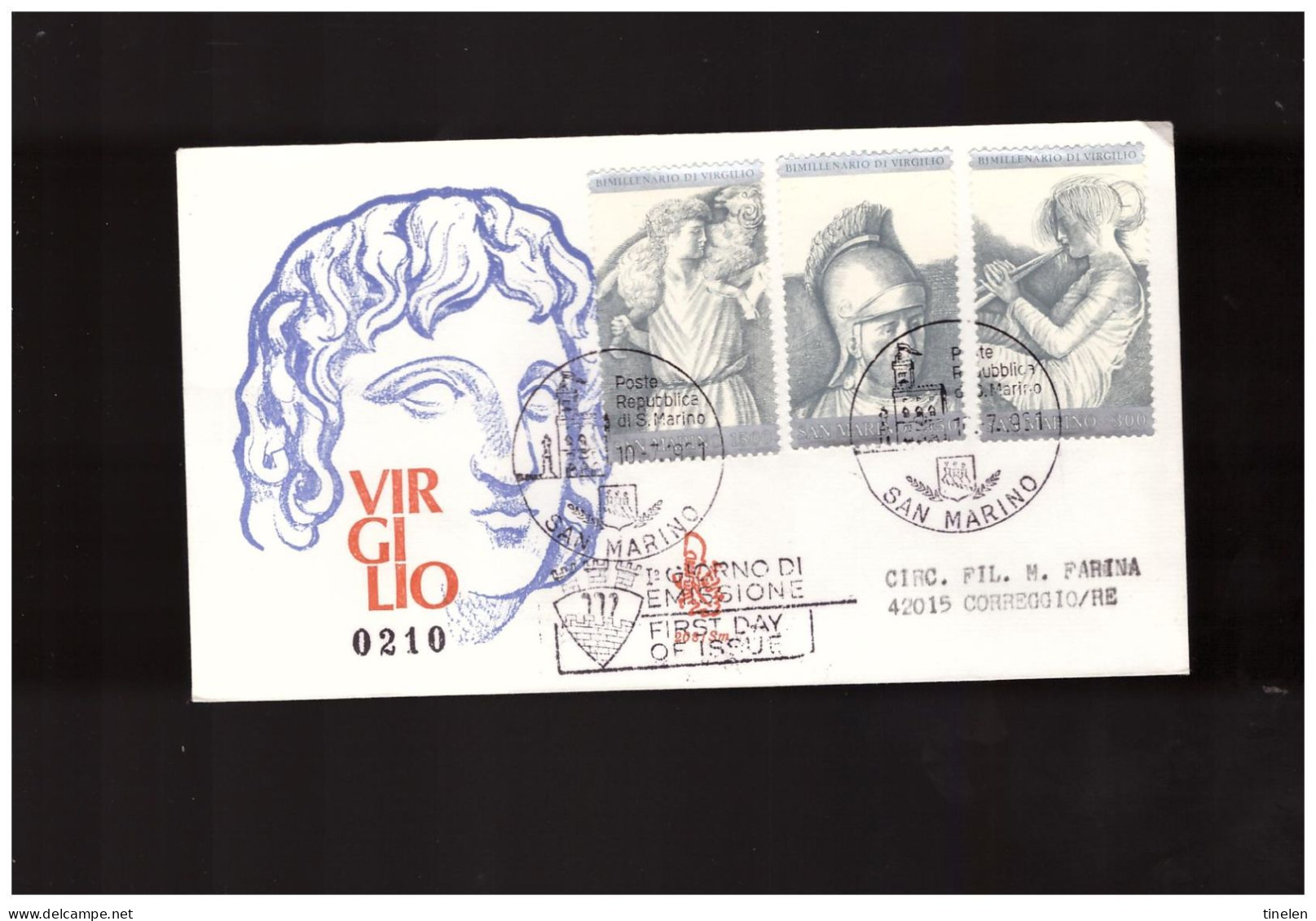 San Marino -1981  Fdc Bimillenario Morte Virgilio Ed Venetia Viaggiata - FDC