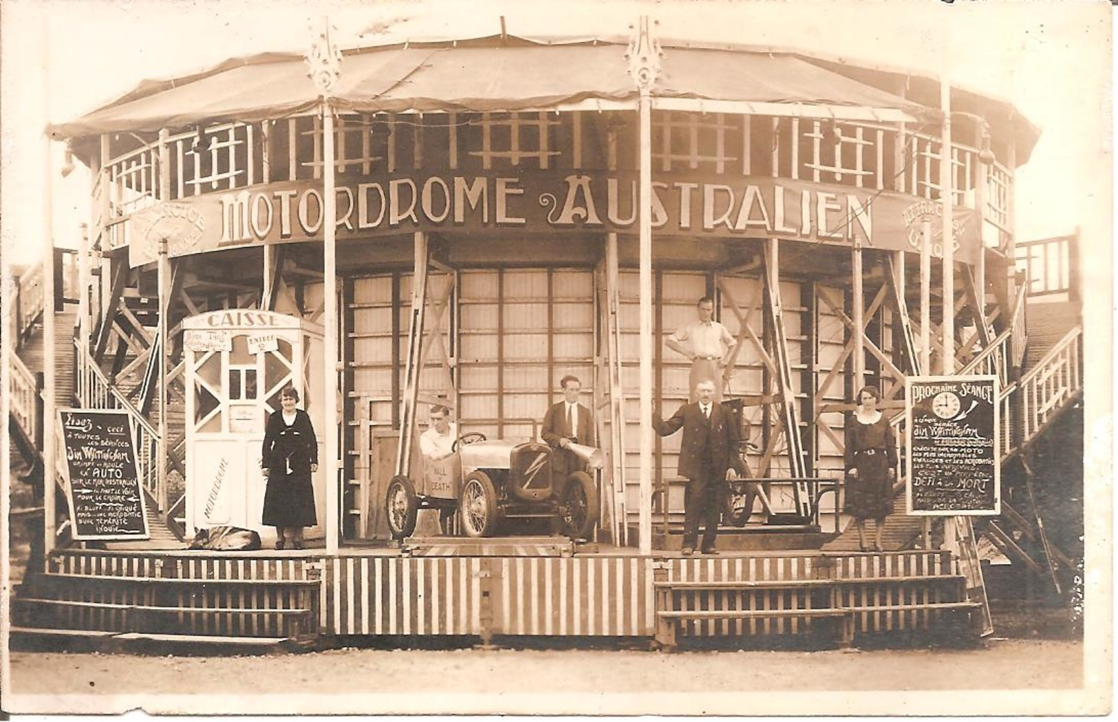 RARE CARTE PHOTO MANEGE - FÊTE FORAINE - ATTRACTION - MOTORDROME AUSTRALIEN à Localiser - Sonstige & Ohne Zuordnung