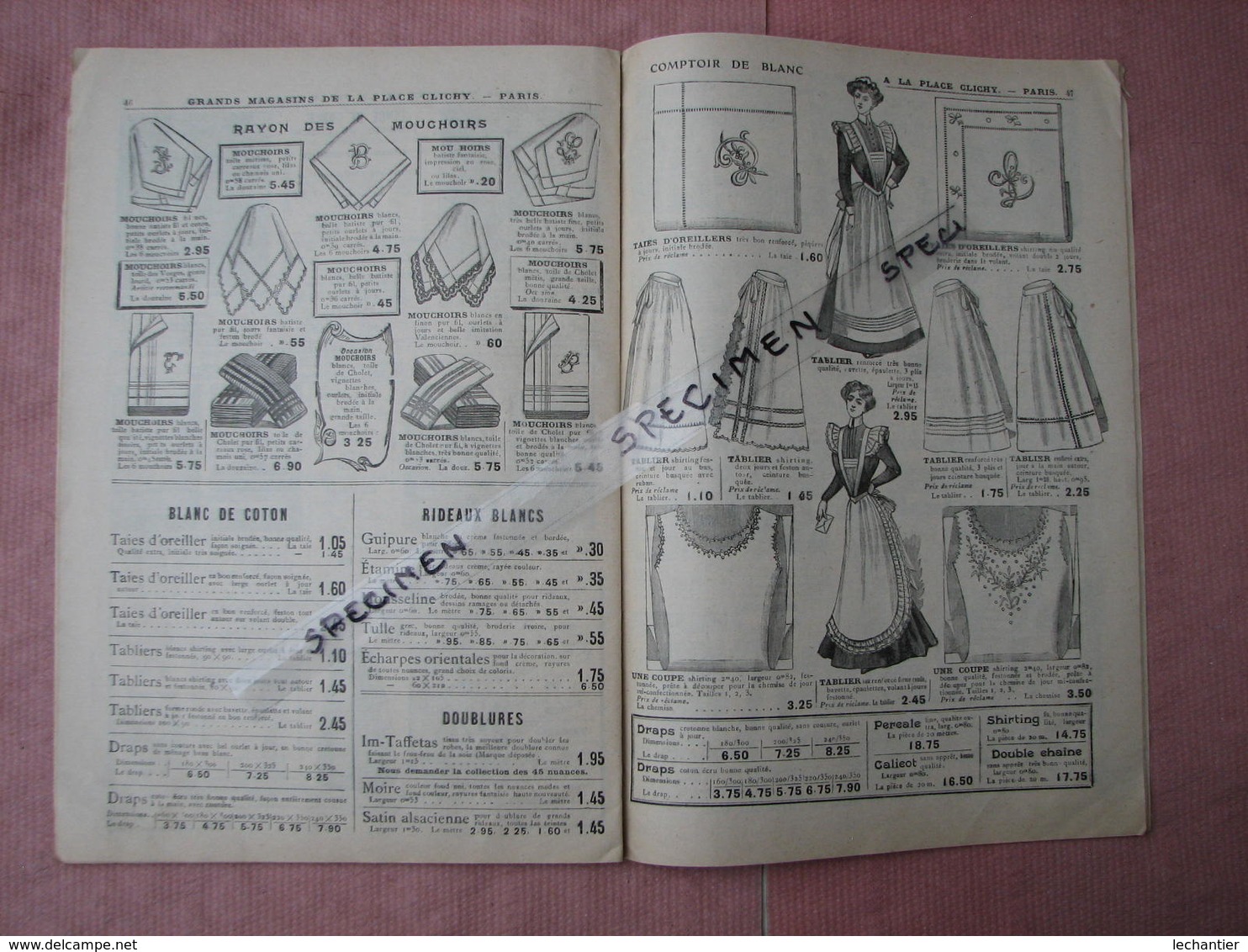 A La Place Clichy Hiver 1907/08 Vetements, Chapeaux, Chaussures, 64 Pages + 2 Pages Echantillons - Textile & Vestimentaire