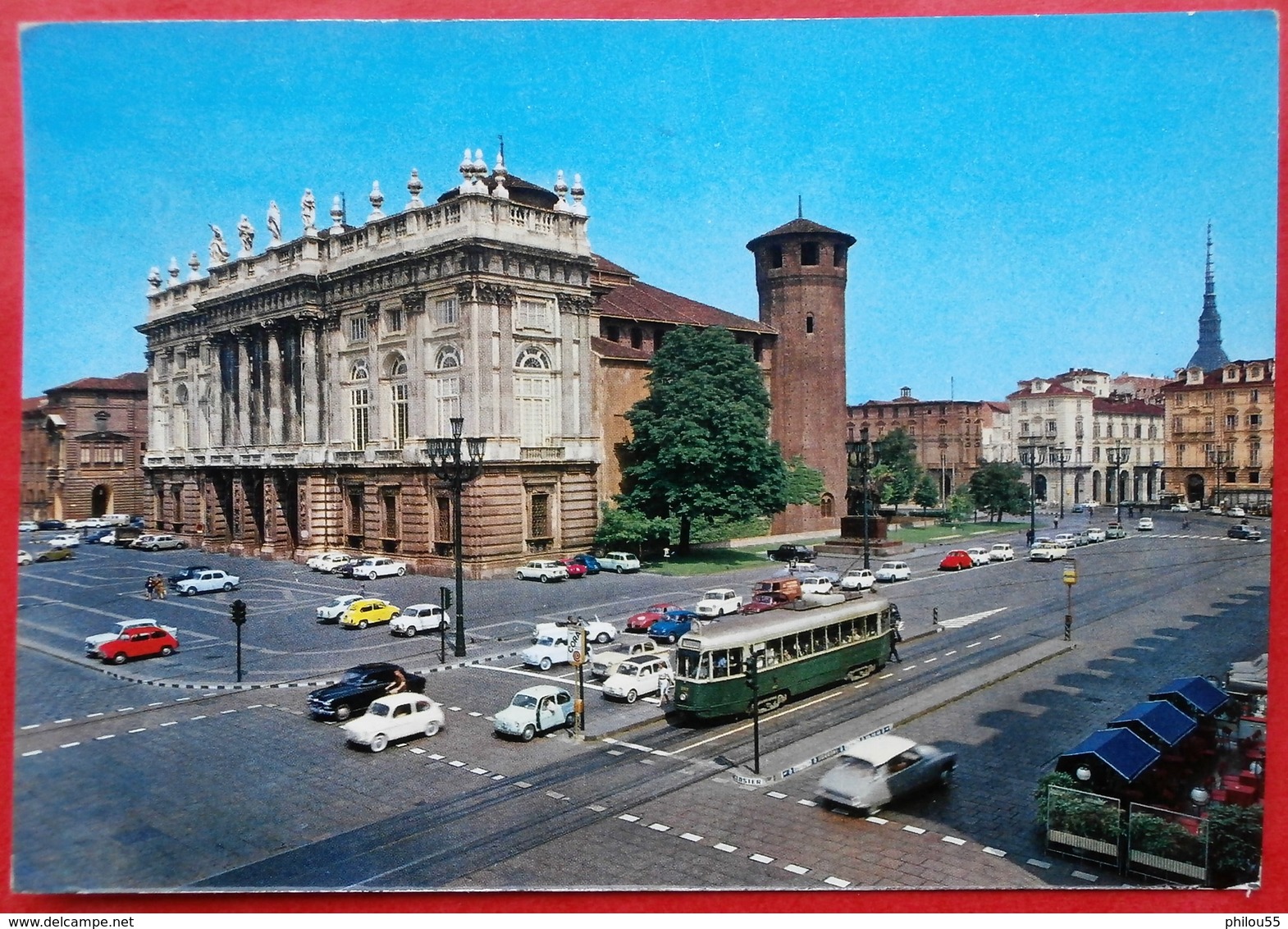 Cpsm TORINO Piazza Castello E Palazzo Madama Tram Voitures Anciennes - Palazzo Madama