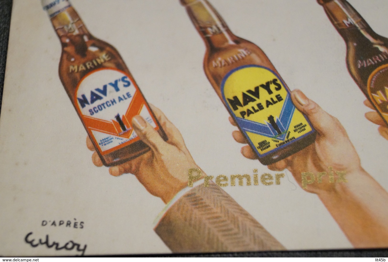 RARE,belle Carte Publicitaire Bière Pale-Ale Navy's ,originale 1958, Pour Collection - Advertising