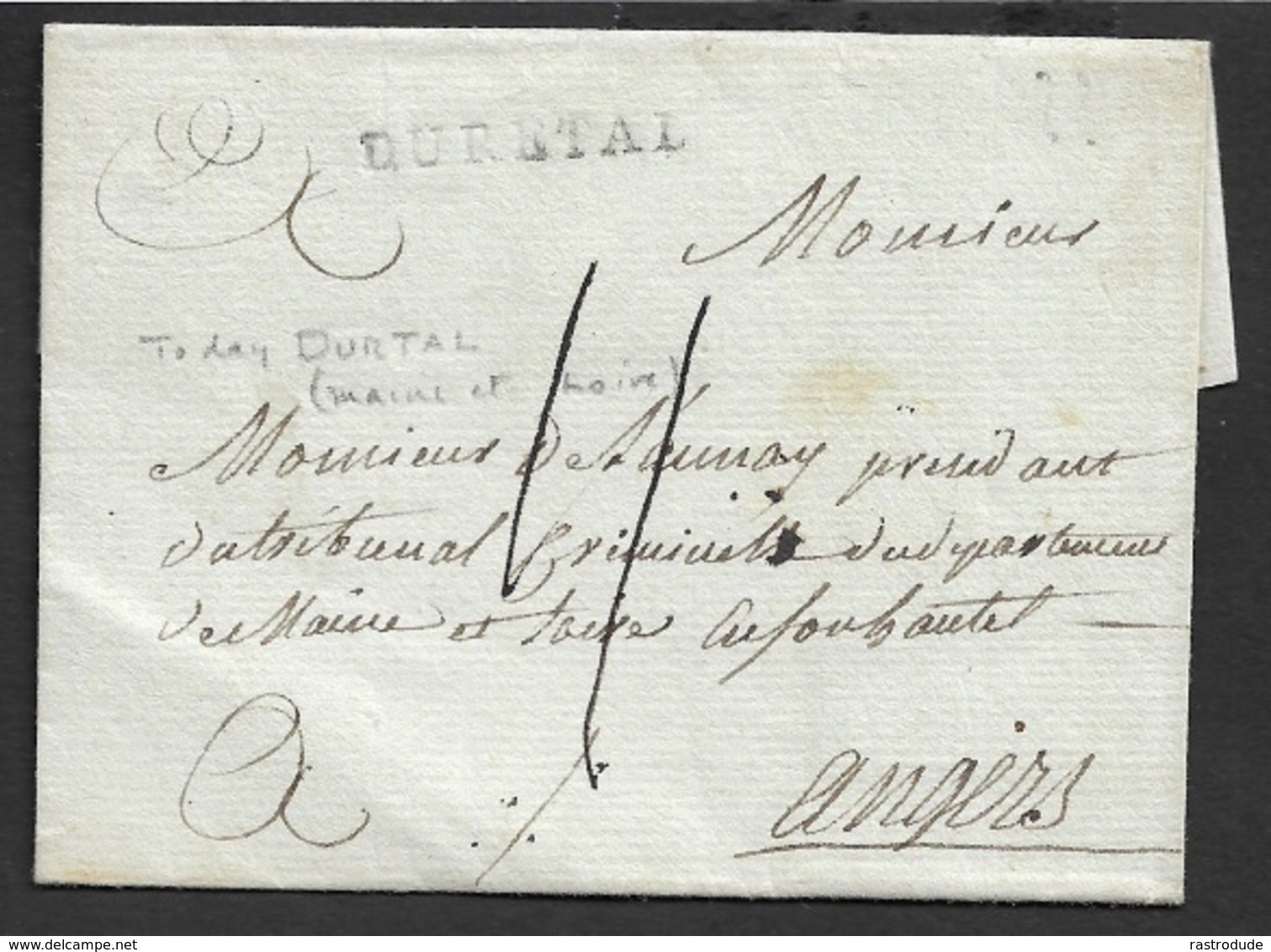 LAC - DURETAL 28mm X 3mm - ( Maine Et Loire ). Ind. 17 - 1801-1848: Précurseurs XIX