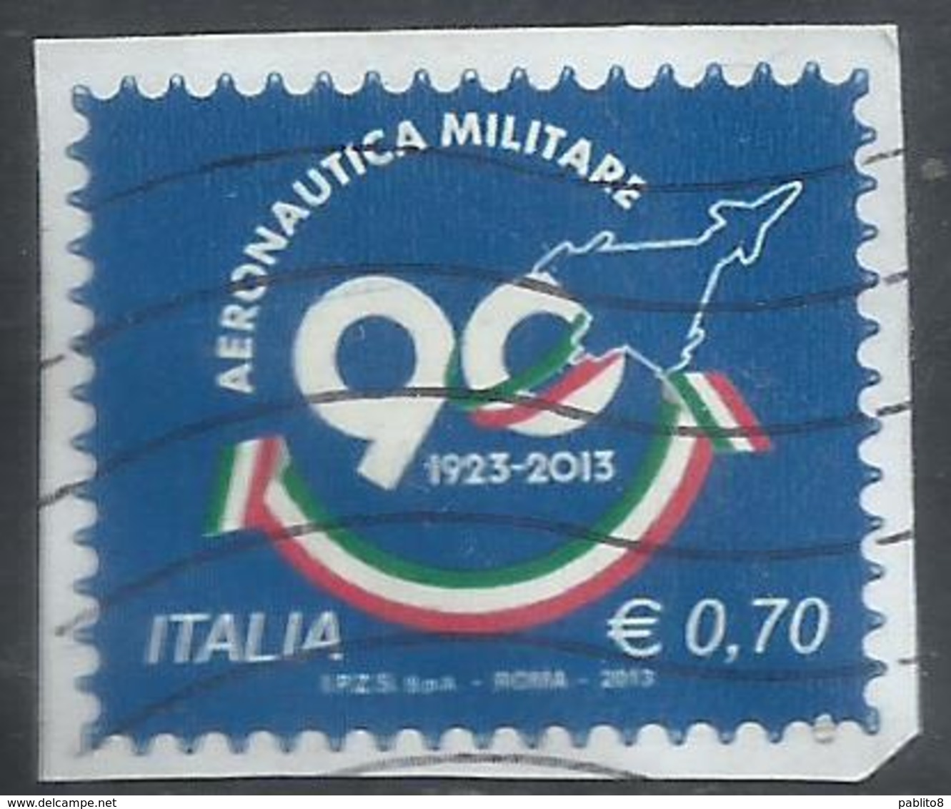 ITALIA REPUBBLICA ITALY REPUBLIC 2013 LE ISTITUZIONI AERONAUTICA MILITARE AREONAUTICA € 0,70 USATO USED OBLITERE' - 2011-20: Usati