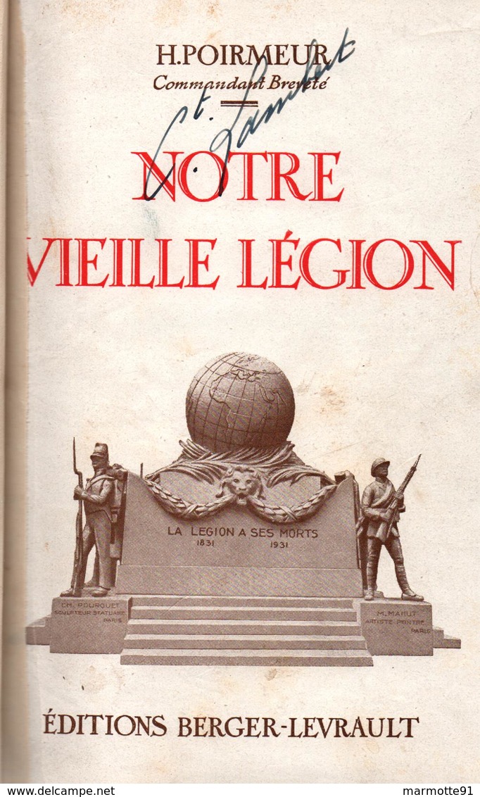 NOTRE VIEILLE LEGION ETRANGERE 1931  PAR H. POIRMEUR - Français