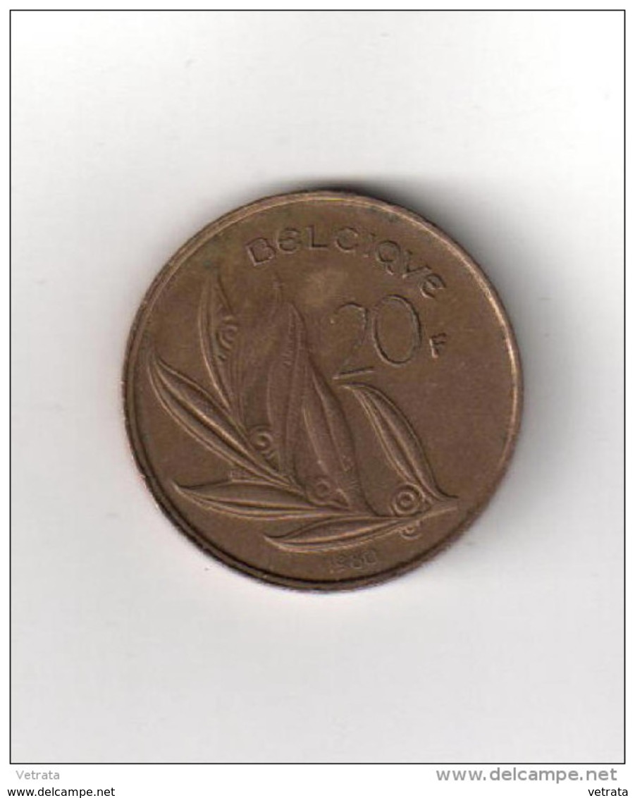 Pièce : Belgique, 20 Fr, 1980 - 20 Francs