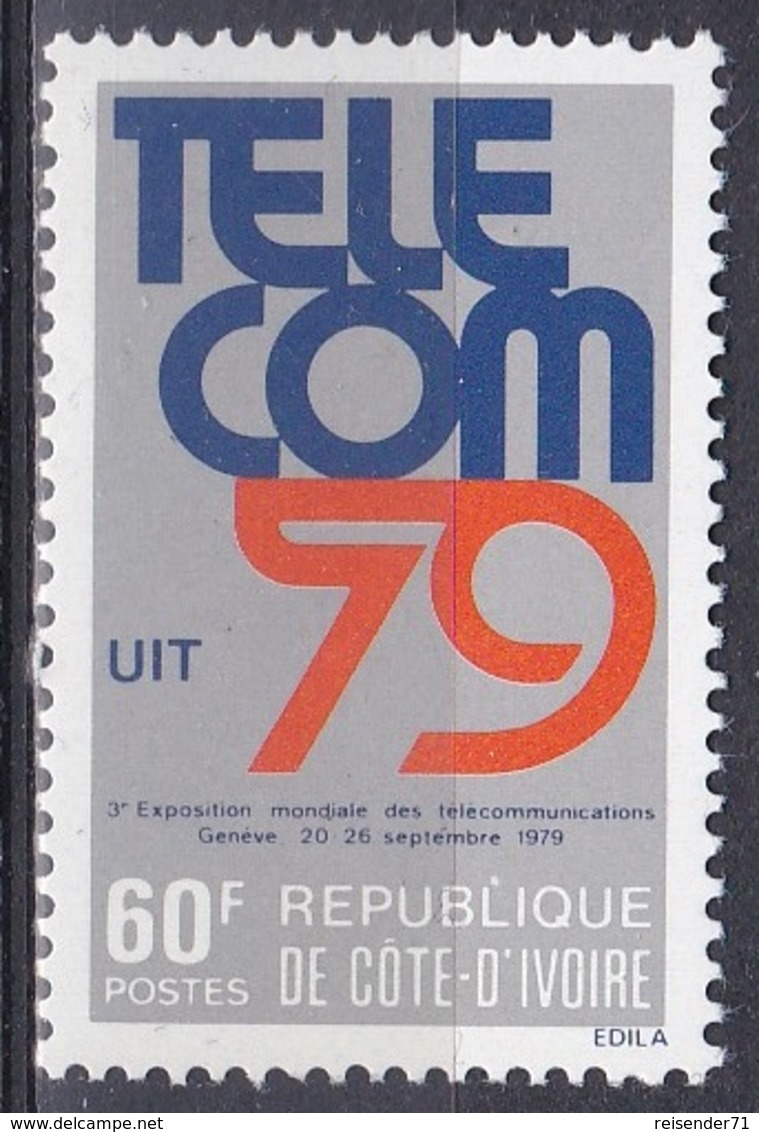 Elfenbeinküste Ivory Coast Cote D'Ivoire 1979 Kommunikation Communication Fernmeldetechnik Telecom Genf, Mi. 612 ** - Ivoorkust (1960-...)