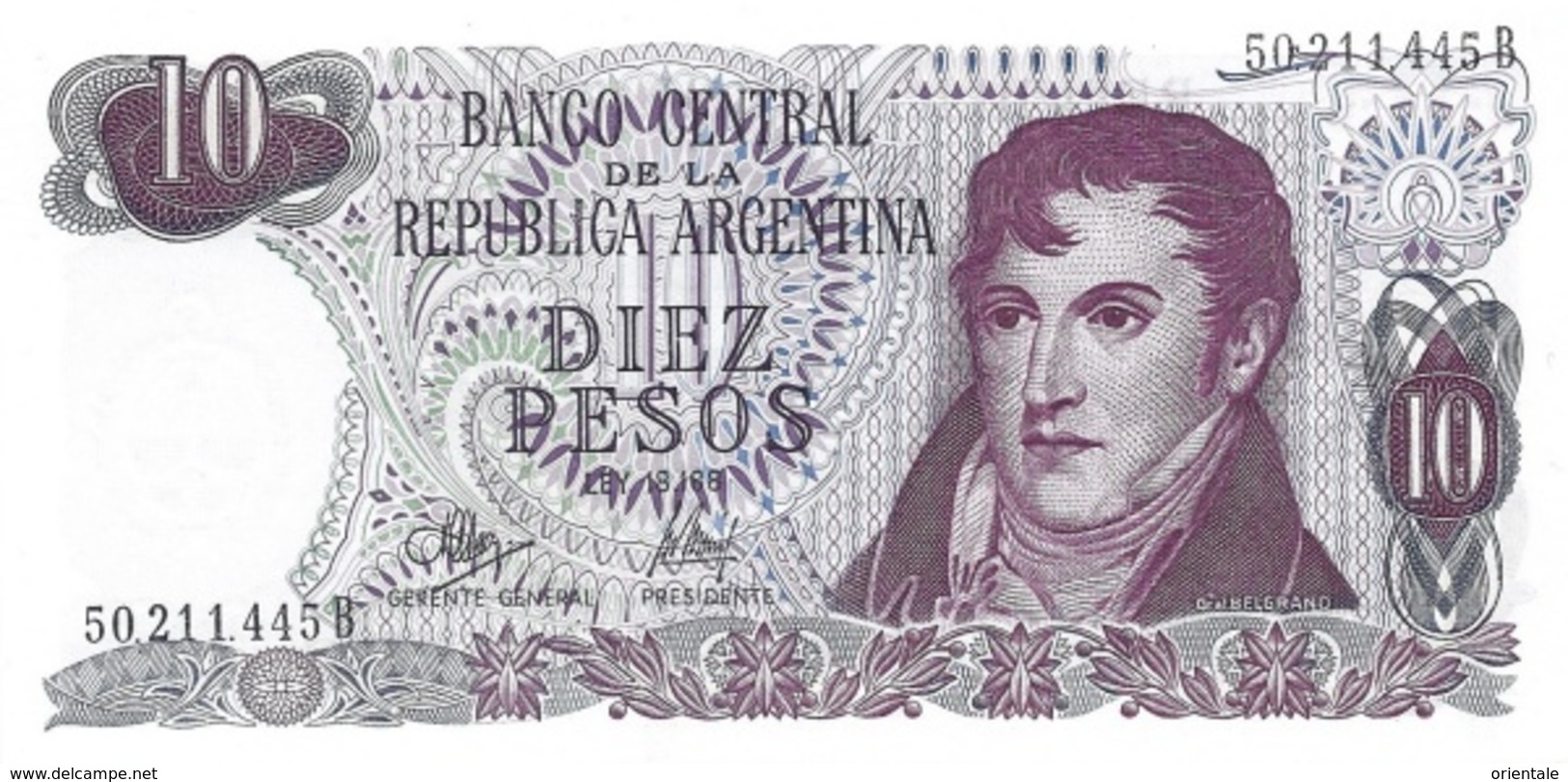 ARGENTINA P. 289 10 P 1970 UNC - Argentina
