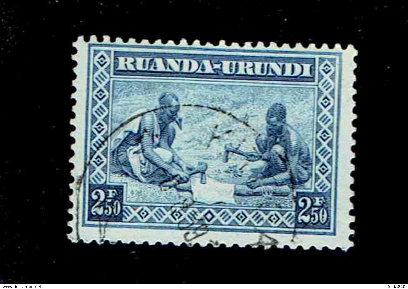 RUANDA URUNDI.(COB-OBP)  1937 - N°113  *SCENES INDIGENES, ANIMAUX ET PAYSAGES*    2,50F  Oblitéré - Used Stamps