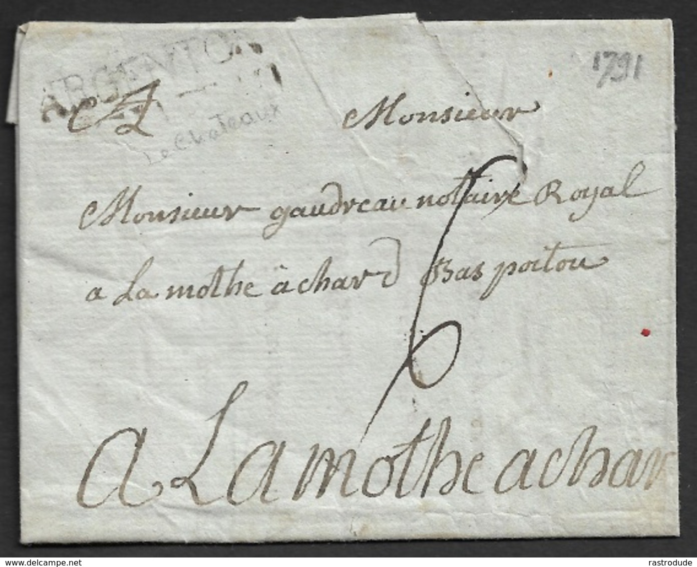 1791 - LAC - ARGENTON LE CHATEAU - (Deux-Sèvres). Ind. 13 - 1701-1800: Précurseurs XVIII