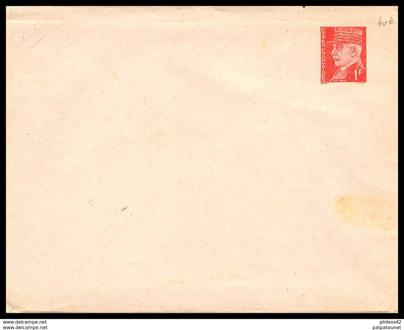 Enveloppe Repiquage Pétain 1 F Neuf - Overprinted Covers (before 1995)