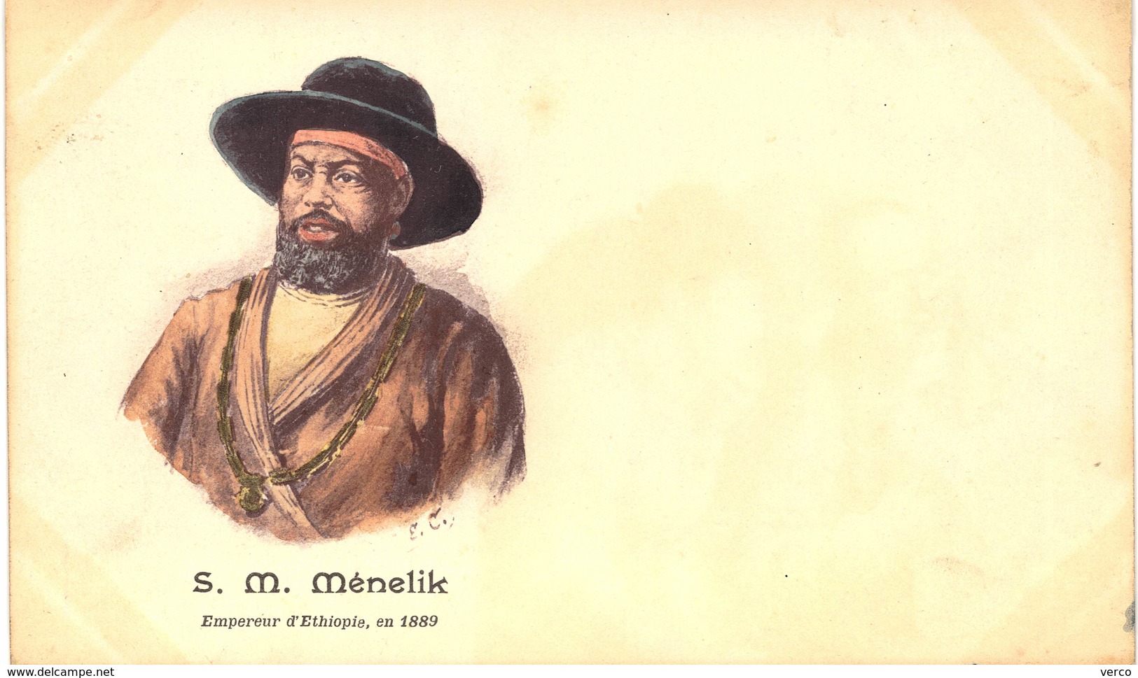 Carte  Postale  Ancienne De  S.M. MENELIK, Empereur En 1889 - Etiopia