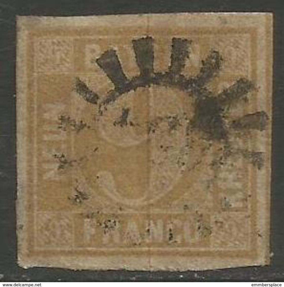 Bavaria - 1850-8 Numeral 9k Yellowish-brown Used    SG 28 - Oblitérés