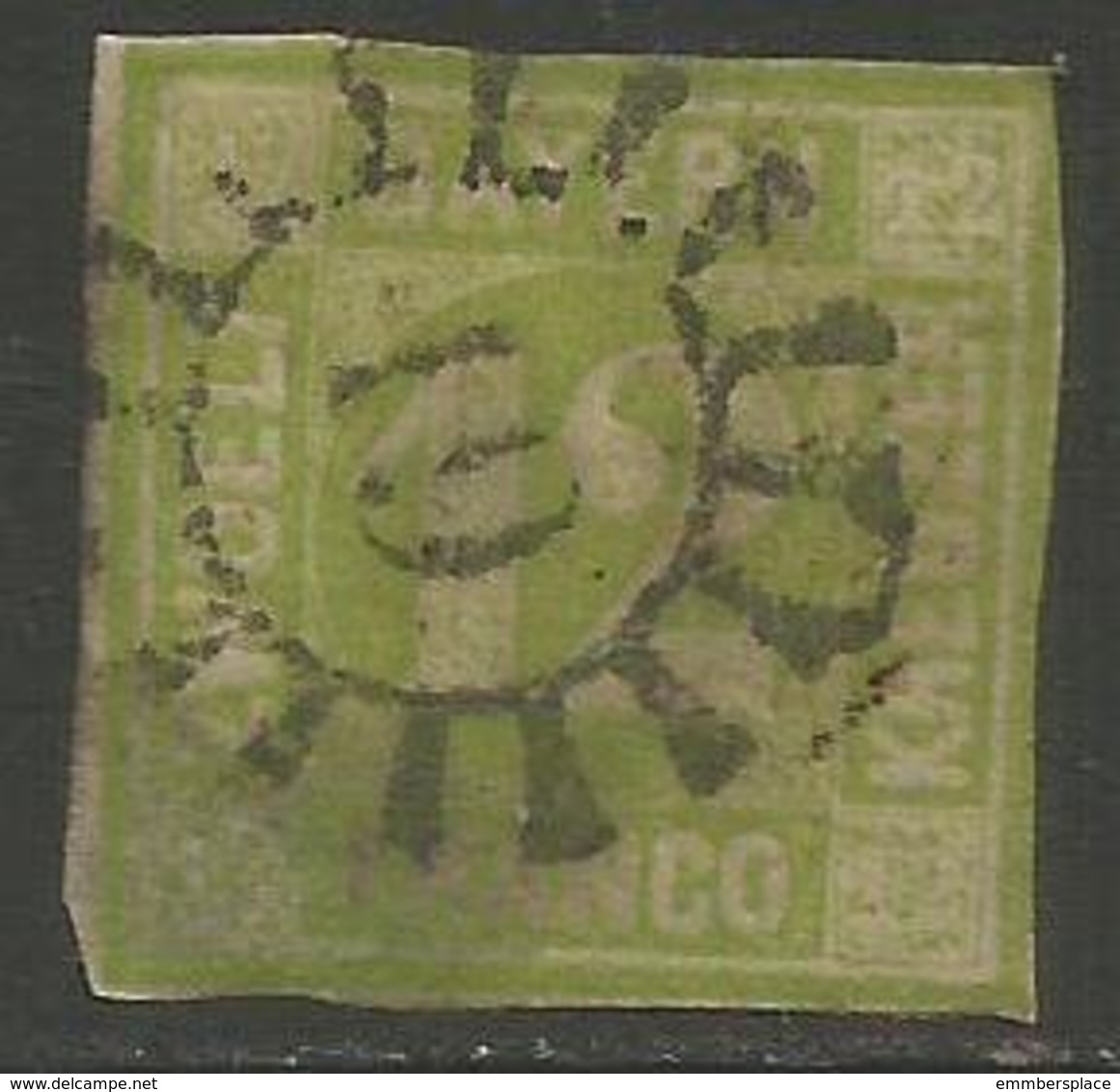 Bavaria - 1850-8 Numeral 12k Yellowish-green Used    SG 30 - Andere & Zonder Classificatie