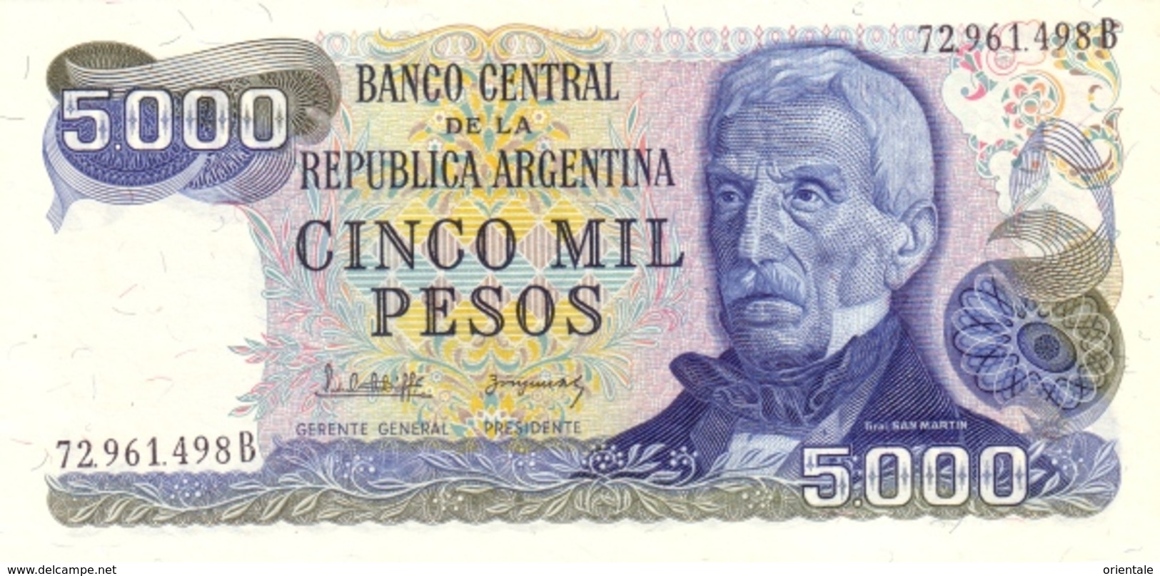 ARGENTINA P. 305b 5000 P 1983 UNC - Argentine