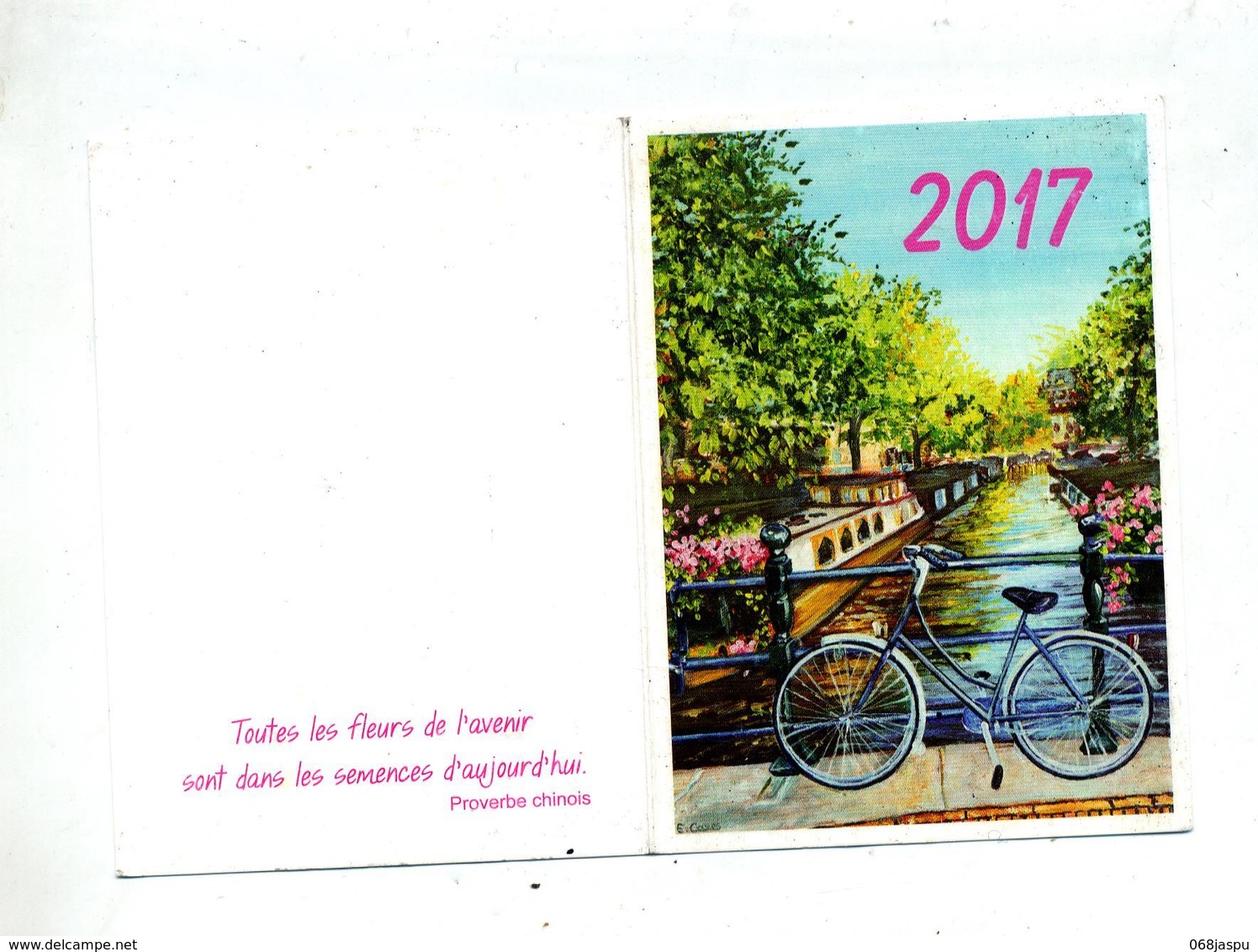 Calendrier De Poche 2017 Artiste Peignant Bouche Theme Velo  Peniche - Petit Format : 2001-...