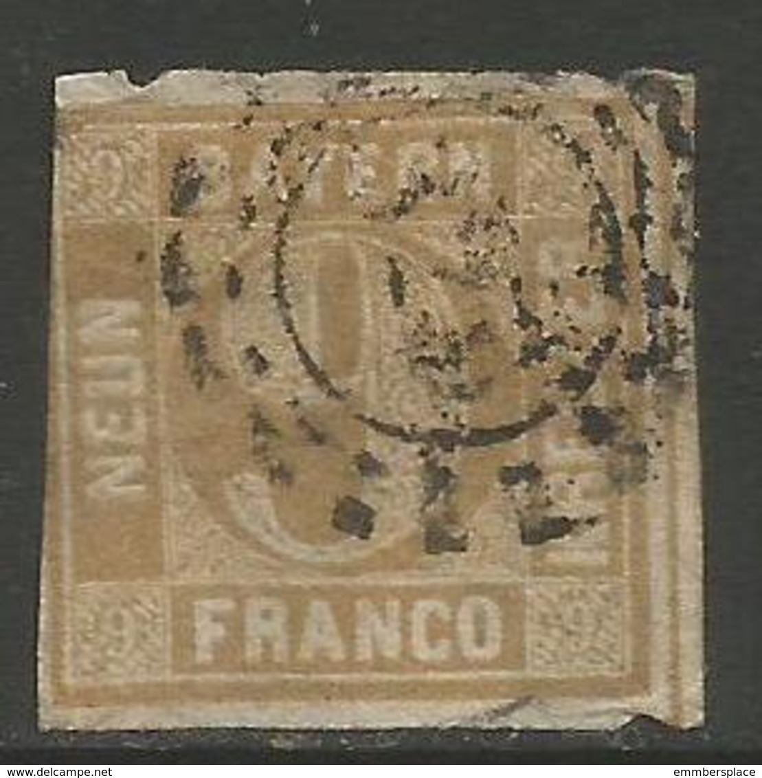 Bavaria - 1850-8 Numeral 9k Yellowish-brown Used    SG 28 - Oblitérés