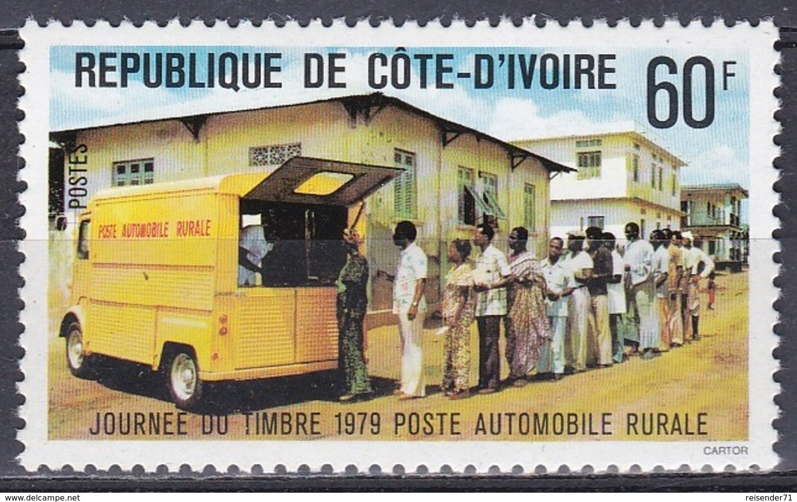 Elfenbeinküste Ivory Coast Cote D'Ivoire 1979 Philatelie Philately Postamt Post Office Postauto Postcar, Mi. 591 ** - Costa De Marfil (1960-...)