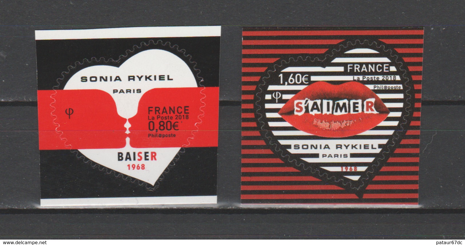 FRANCE / 2018 / Y&T N° AA 1514/1515 ** : "Cœurs Sonia Rykiel" Adhésifs (sans Bords) -  état D'origine - Autres & Non Classés