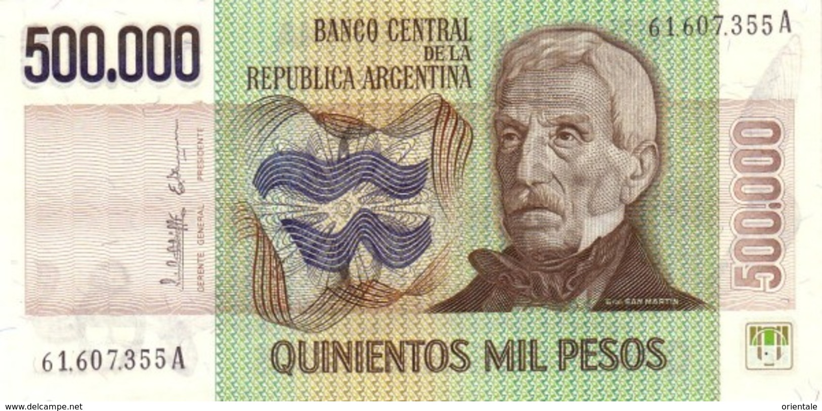 ARGENTINA P. 309 500.000 P 1983 UNC - Argentine