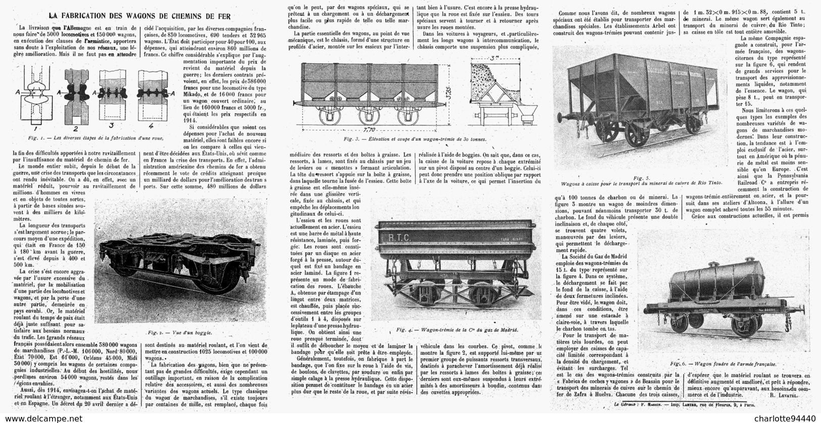 LA FABRICATION Des WAGONS DE CHEMINS De FER   1918 - Chemin De Fer