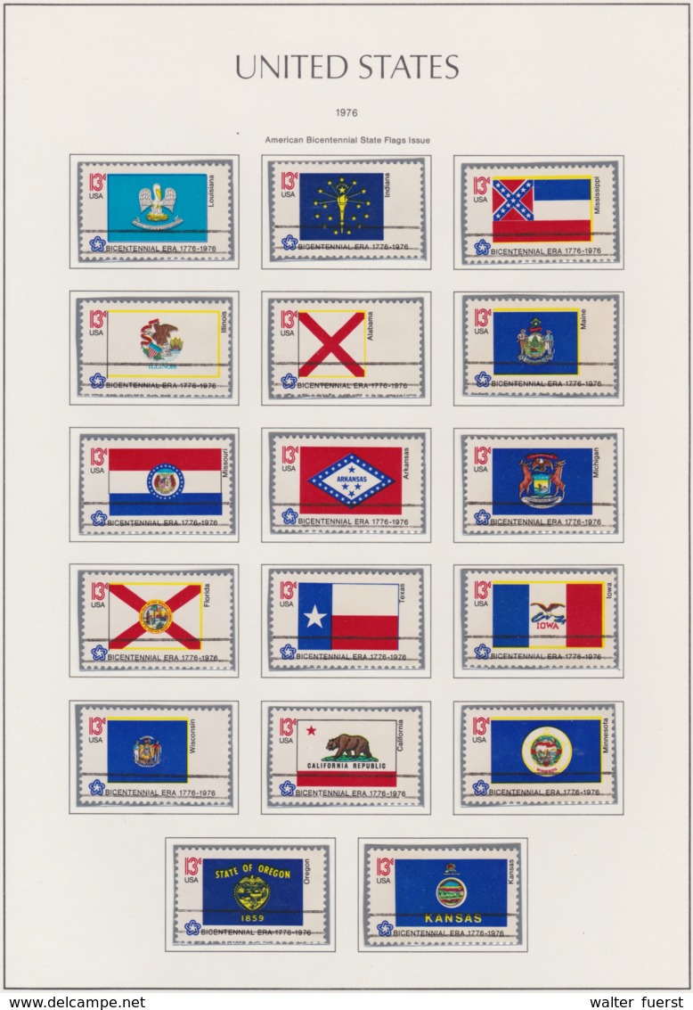 USA 1976, "200 Jahre Unabhängigkeit", Flaggen Der 50 Staaten, Serie Komplett Gestempelt - Usati