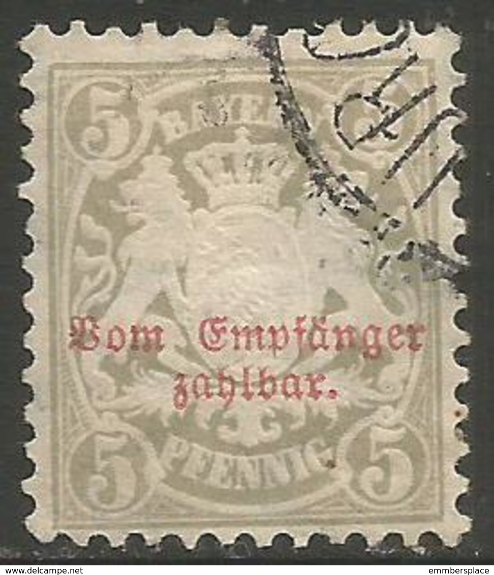 Bavaria - 1876 Arms Postage Due 5pf Used    SG D103 - Used