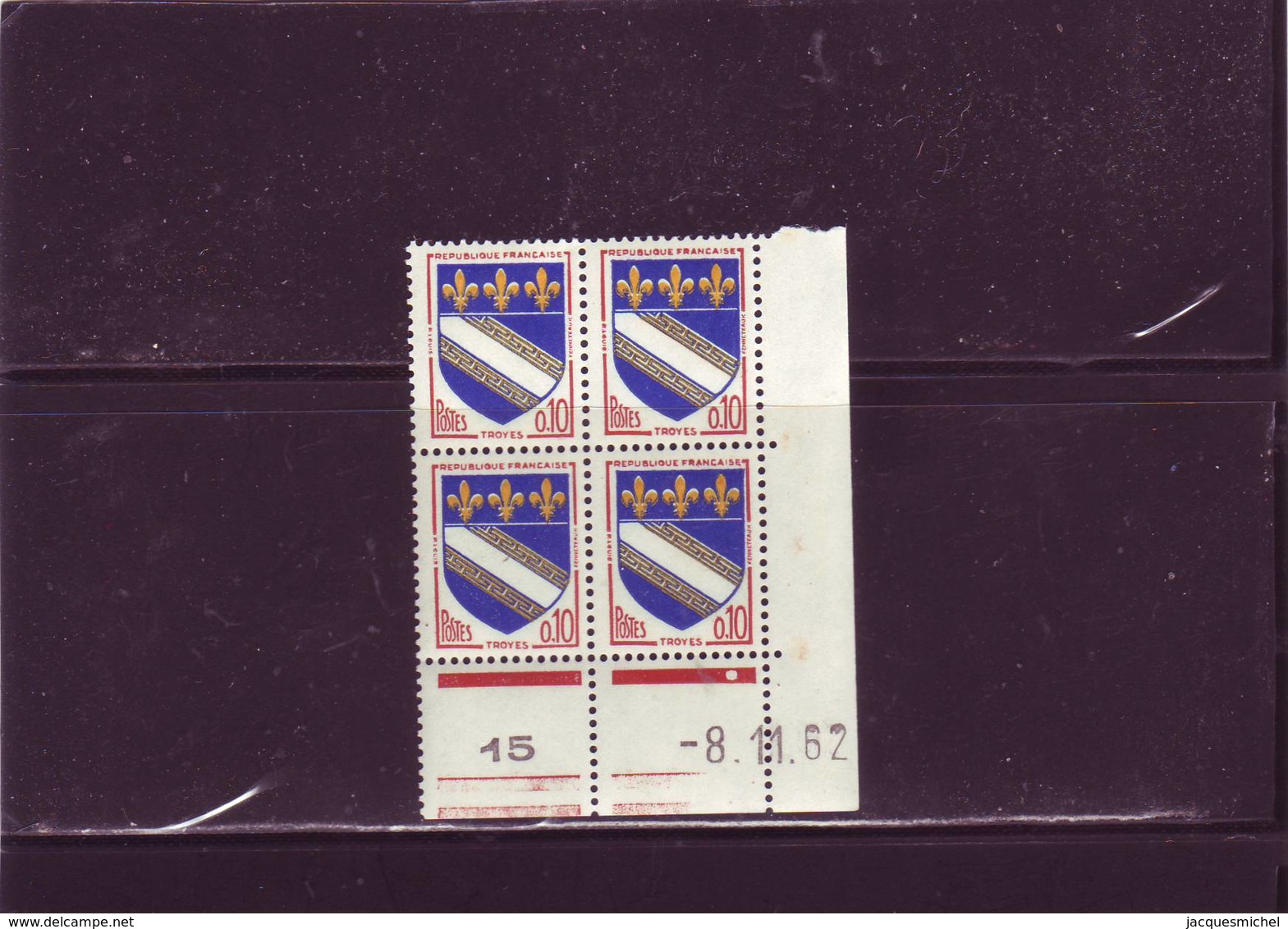 N° 1353 - 0,10F Blason De TROYES - B De A+B - 1° Tirage Du 2.11.62 Au 8.2.63 - 8.11.1962 - - 1970-1979