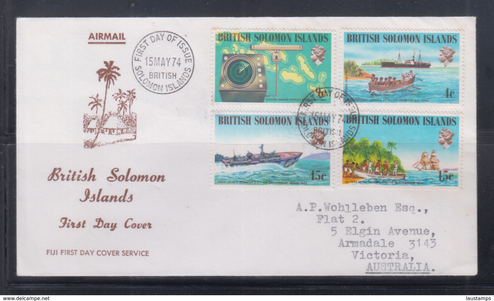 British Solomon Islands 1974 Ships FDC - Ships