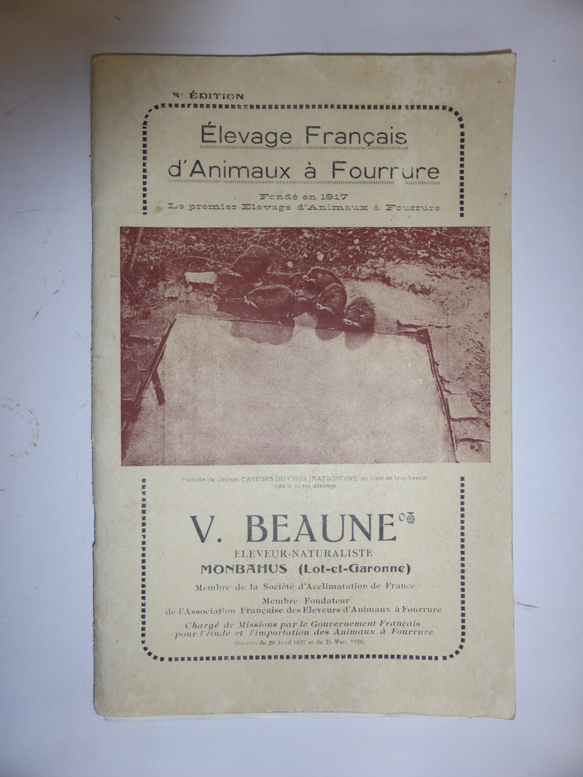 Livre "ELEVAGE FRANCAIS D'ANIMAUX A FOURRURE" - Autres & Non Classés